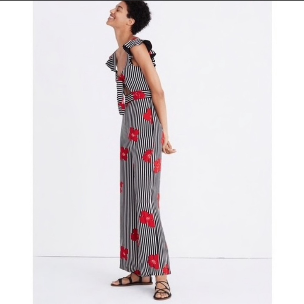 NWT Madewell Plumeria Cut Out Jumpsuit in Orchids - Picture 4 of 4
